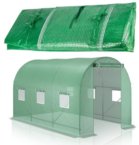 MalTec Bâche de rechange pour serre de jardin - 7,5 m² - Vert - 2,5 x 3 x 2 m - Légumes et fruits - 140 g/m²