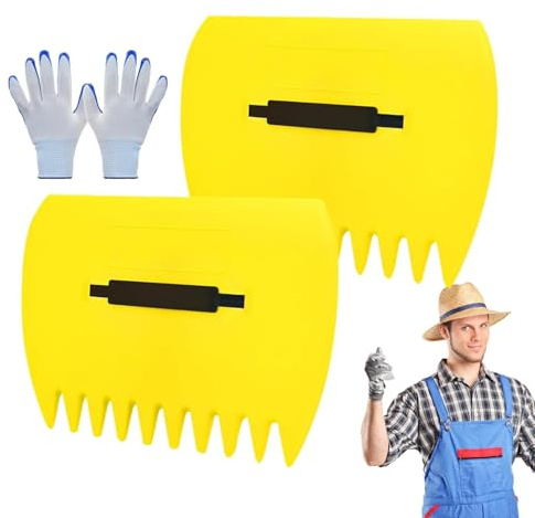 Lnhgh Rastrillo para Hojas, Garras de Hojas, Rastrillos de Corte reutilizables para Hojas - Colector de defoliación de Garras multifuncionales, Clips de Jardín, Patio