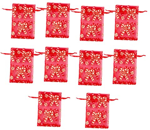 FOMIYES 10 Stück Transparente Schmuckbeutel aus Organza mit Kordelzug Weihnachtsbeutel für Gastgeschenke Geschenktüten mit Satin-kordelzug für Partyzubehör Organzabeutel für Süßigkeiten Un
