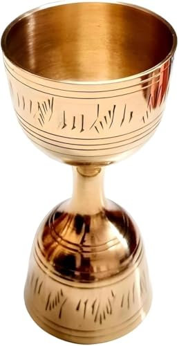 Brass Peg Measurer for 30 & 60ml Glass | Cocktail Jigger, Shot Glass | Double Side Drink Measuring Bar Tool | Mixed Cocktail Beaker (Pack of of 1)