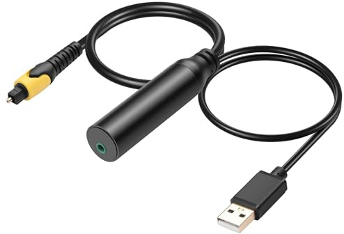 CERRXIAN Câble audio analogique 3,5 mm AUX vers coaxial numérique S/PDIF, câble de conversion numérique/analogique 3,5 mm femelle vers coaxial S/PDIF avec cordon d'alimentation USB