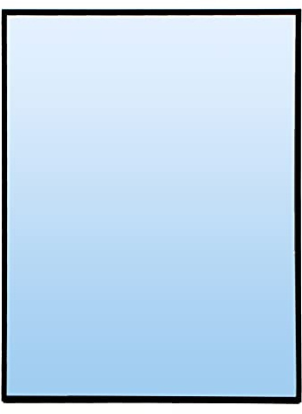 Espejo de Pared a Medida Personalizada hasta 200cm con Marco negro mate de aluminio de 0,7cm de Ancho Ref. 2690-10M para Entrada, salón, habitación, baño o despacho. Medida Exterior del Marco