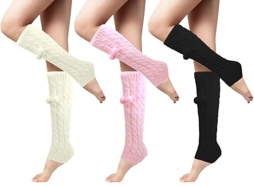 OYIWINMI 3 Paar Stulpen Damen Leg Warmers Winter und Bequem Beinstulpen Gestrickte Beinwärmer für Mädchen Legwarmers in Einheitsgröße