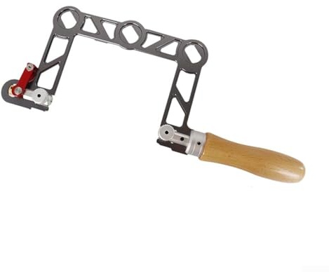 Woodworking Scroll Saw with U Shaped Deep Frame and Ergonomic Wooden Handle for Precise Curve Cutting Featuring Alloy Steel Blade (3 inches)