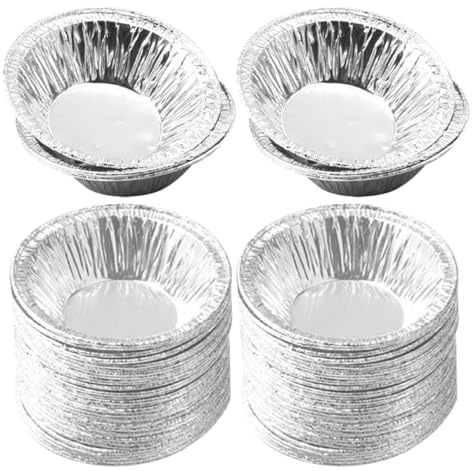 SHINEOFI 500 Moules à Tartelettes Ronds en Aluminium 73 CM Mini Moules à Tartes Jetables pour Pâtisserie Caissettes à Tartelettes aux Œufs pour Fêtes Camping et Pique-Niques