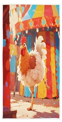 Handtücher Buntes Huhn In Der Nähe des Zirkuszeltes Handtuch Weiches Saugfähig Gesichtshandtücher 40X70Cm Für Haus Strand Spa