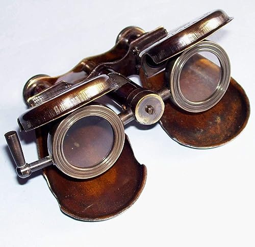 Vintage Brass Binoculars, Antique Style Opera Glasses, Bronze Finish, Folding Design
