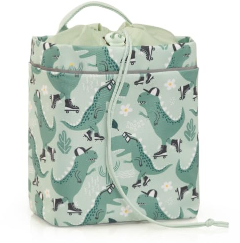 TA Trend Atelier Lenkertasche Kinder für Laufrad & Kinderfahrrad – kleine Fahrradtasche mit Reflektorstreifen, recyceltem Oberstoff und Flexibler Lenkerbefestigung, ca. 90 g leicht | Dino Grün