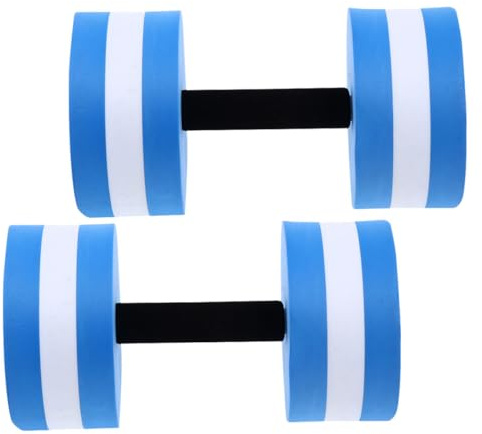 Veemoon Equipo de Mancuernas para Aeróbic Acuático 2 Piezas Espuma EVA Azul para Entrenamiento y Ejercicios en Piscina Adultos