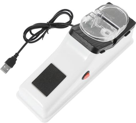 Kichvoe Affûteur de Couteaux Électrique USB Blanc, 1 Pièce, Multifonction pour Lames en Acier Inoxydable et Ciseaux, Outil Cuisine Rapide et Pratique pour Aiguisage Précis et Solide
