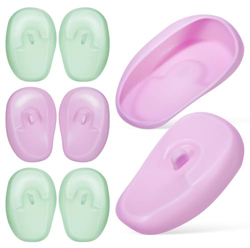SHERCHPRY 4 Pairs Silicone Ear Covers for Hair Dye and Shower Use, Heat Resistant Ear Protectors, Easy to Use Hairdressing Earmuffs for Salon and Home Hair Dyeing