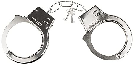 Boland 64482 - Handfessel silber, Polizei-Kostüm-Accessoire, Karneval, Fasching