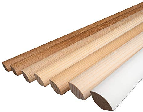 REESE | Viertelstäbe Abdeckleisten Abschlussleisten Sockelleisten | 14x14x2300mm | Fichte LACKIERT