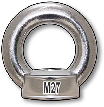 Ringmutter M27 | A2 Edelstahl | ähnlich DIN 582 | gegossen | V2A | Ring innen = Ø 50 mm