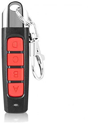 Clonatore per telecomando wireless, 433 Mhz, chiave universale per la clonazione di un telecomando con portachiavi, per porte e cancelli elettrici di garage (rosso, pulsanti ABCD)