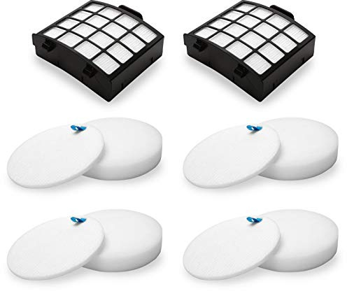 Colorfullife AZ2002 Vacuum Filter Replacement Kit for Shark Vertex DuoClean PowerFin Upright Vacuum AZ2000, AZ2000W, AZ2002, Replace XHFAZ2000, XFFKAZ2000, 2 Post-Motor Filters, 4 Foam Felt Filters