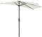 Outsunny Sombrilla 269x138x236 cm Parasol de Jardín con Manivela y Forma Semicircular para Exterior Terraza Patio Piscina Crema