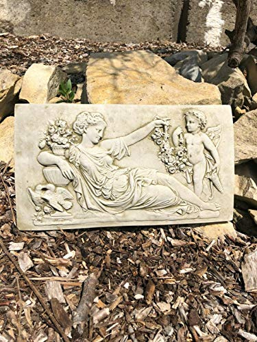 Statue de femme romaine en pierre | Décoration de jardin vintage à suspendre