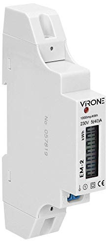 Virone EM-2 Contatore Energia Elettrica Monofase 40A Uscita ad Impulsi 1 Modulo DIN TH-35mm