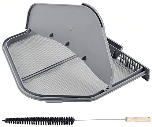DC97-16742A Dryer Lint Trap Screen Filter Replacement for Samsung Dryer-Replaces AP5306681, DC61-03048A, DC61-02610A, DV45H7000EW/A2, DV40J3000GW/A2, DVE50R5200W/A3 with Flap and Vent Cleaner Brush