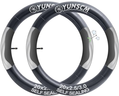 YunSCM 2PCS 62/76-406 Selbstdichtend 20 Zoll Fat Bike Schlauch 20x2.5/3.0 AV32mm Valve, pannensicherer, Selbstreparierender, Kompatibel 20x2.5/3.0 Fahrradschlauch Verhindern und Reparieren