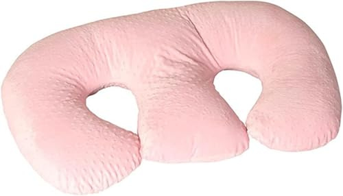 LWKBE Multifunktionales Pflegekissen für Zwillinge, stillendes Kissen für Schwangere Frauen, maschinenwaschbares Baumwollstoff-Twin-Stützkissen,Rosa