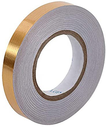Tiardey Ruban de film Mylar en polyester métallisé or 0,8 po x 55 m,ruban décoratif doré pour détailler le mur d'accent,l'armoire,l'armoire,la salle de bain