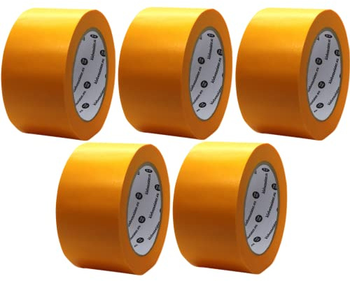 klebemeister 5x Rollen | 60mm x 50m | Maler Abdeckband | Goldband (soft)