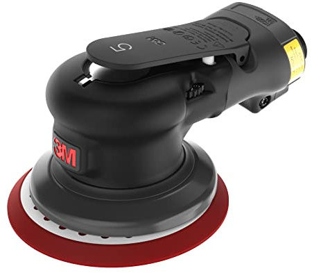 3M Pneumatischer Exzenterschleifer - Xtract ROS, 88951, 15,2 cm, nicht-vakuumfrei, 5/16 Zoll Orbit, leicht und bequem, 12000 U/min, 209 W Motor, 3 Geschwindigkeitsstufen mit Daumensteuerung, Schwarz | Leicht und bequem, 12000 U/min, 0,28 PS (209 W) Motor, variable Geschwindigkeit