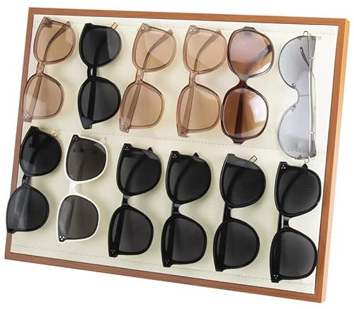 mixed24 Holz Brillenaufsteller 12 Brillen Sonnenbrillen Brillenständer Brillendisplay Brillenbox Brillenpräsentation