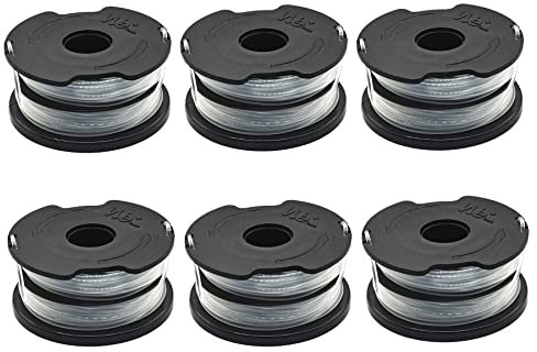 WETOOLPLUS DF-065 0.065 in. x 40 ft. Replacement Dual Line Automatic Feed Spool Compatible with Black Decker GH700 & GH750 Electric String Grass Trimmer/Lawn Edger 6 Packs