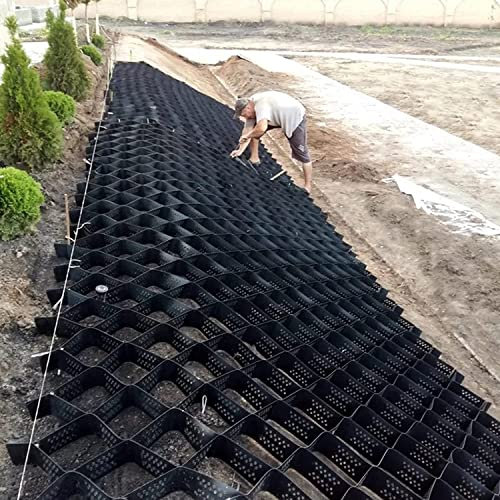 OKUOKA Dalle Jardin Stabilisateur Stabilisateur de Gravier, 5 cm de Haut Grille de géogrille au Sol pour DIY Patio Allée Passerelle Hangar Base Parking