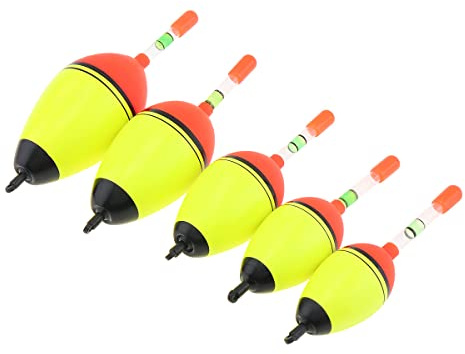 OriGlam Juego de 5 flotadores de espuma EVA, flotadores de pesca, bobbers de pesca, 15 g, 20 g, 30 g, 40 g, 50 g, para crappie, lucio, perca, carpa, lubina