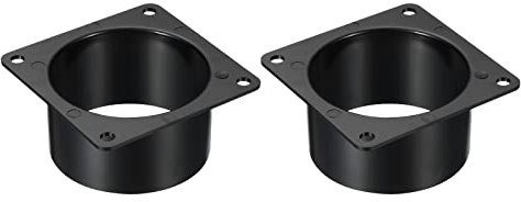 PATIKIL 2 Pack 3 Kanal Anschluss Flansch Trockner Entlüftung Wand Platte | Quadrat bis Runde Gerade Kanalisation Platte, Für Luft Heizung Kühlung Belüftung Abluftgebläse