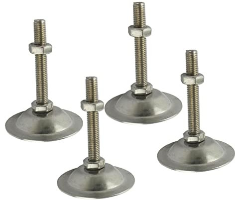 BREAKA 4pcs M8x100mm Thread Adjustable Furniture Foot Cup, 38mm Base Diameter Leveling Foot for Machine Tool, Kitchens, Garages