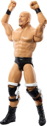 Mattel WWE Actionfigur, 15,2 cm großes Sammlerstück Stone Cold Steve Austin mit 10 Artikulationspunkten & lebensechtem Look