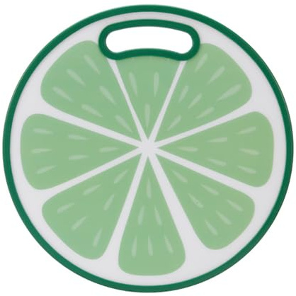 NZLTQO Planches à découper double face pour cuisine, planche à découper ronde en plastique, planche à découper à suspendre avec poignées pour maison, restaurant, bar, 34,5 cm