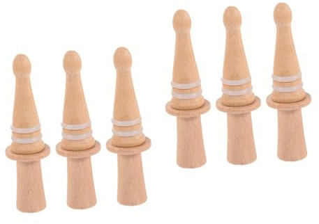Alipis 6stücke Flaschenverschluss Aus Holz Wiederverwendbare Auslaufsichere Wein-korken Für Flaschen Für Wein Spirituosen Und Getränke Langlebig Und Flexibel Für Zuhause Und Partys