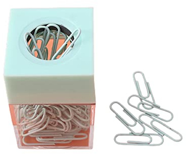 XINGLIDA Kleiner Clipspender mit magnetischer Oberseite, magnetischer Büroklammer-Halter, Büroklammern, Aufbewahrungsbox mit 18 kostenlosen Büroklammern (GN#)