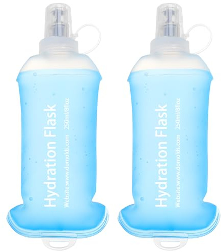 Meng Jiaran Lot de 2 bouteilles d'eau souples de 250 ml en TPU pour la course à pied, la randonnée, le cyclisme, l'escalade, le vélo