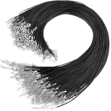 VAEIORP 25 pcs Cordoncino in pelle di cera con chiusura a moschettone per collane unisex fai da te