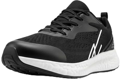 Air Mesh Men's Running Shoes Lightweight Sneakers Black/White, 8.5 US