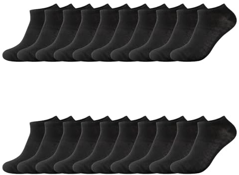 JEKUGOT 10 Pairs Men’s Trainer Socks, No-Show Ankle Socks, Breathable Cotton Low-Cut for Summer Sports, Size 6-10, Black
