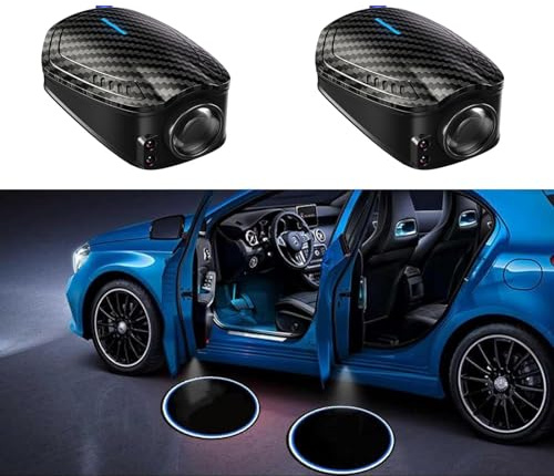 RoPox Luci per Porte Auto Personalizzate, per proiettori, 2 Pezzi, Luce di Benvenuto Dell'auto, Luce Magnetica Wireless per Porta Senza Foratura, per Tutte Le Auto, Ricarica USB