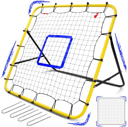 Eastgoing Baseball and Softball Rebounder Net,Baseball Pitching Net with Pitching Target,Multi-Angle Bounce Back Net for Volleyball Rebounder, Soccer Rebounder