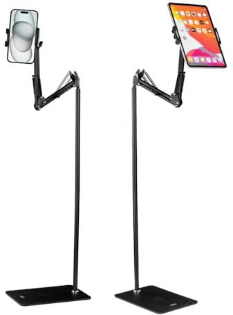 Tablet Handy Bodenständer Halterung Für iPhone 15 14 13 Pro max Für Samsung Galaxy S24 S23 S22 Ultra Plus Tab S9 S9FE A9 A9+ Für iPad 3 4 5 Air Mini 360 Grad drehbar Metall Ständer verstellbar