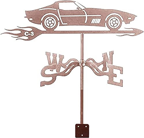 Wetterfahne Wetterfahne, Windfahne aus Edelstahl, kreative Retro-Autodekoration, Wetterfahne, Windrichtungsanzeiger, für den Außenbereich, Bauernhaus, Garten, Terrasse, Hof, Dach, Ornament, Wetterfah