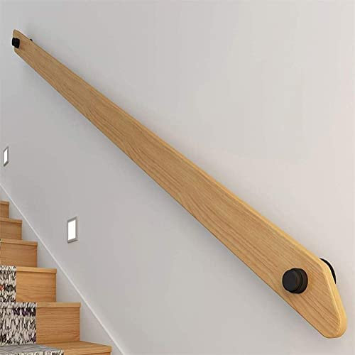 Barandilla de seguridad antideslizante de madera maciza de pino para escaleras, kit de pasamanos de madera con diseño de grano de madera, 3 m de longitud
