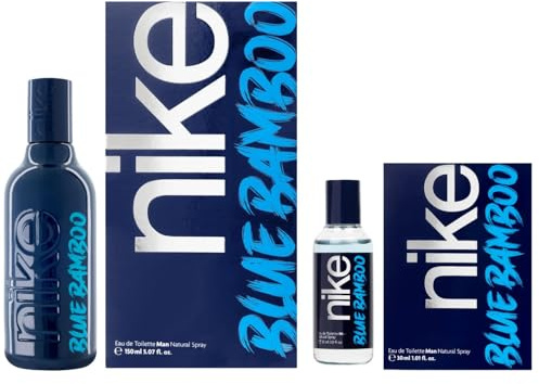 NIKE - Blue Bamboo Promoción 150 ml + 30 ml, Colonia Hombre, Pack 2 Productos, Perfume Formato Spray, Eau de Toilette Natural y Masculina, Aroma Aromático Marino Amaderado, Fragancia Fresca