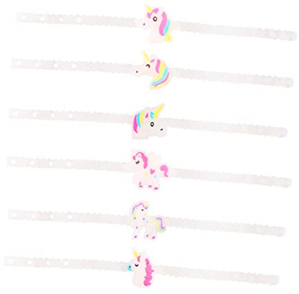 WESIEVYA 12stücke Leuchtende Einhorn-armbänder Für Junge Mädchen Leuchtendes Silikonarmband Blinkendes Armband Geburtstagsgeschenk Für Junge Mädchen Cartoon-sportarmbänder Umweltfreundlich